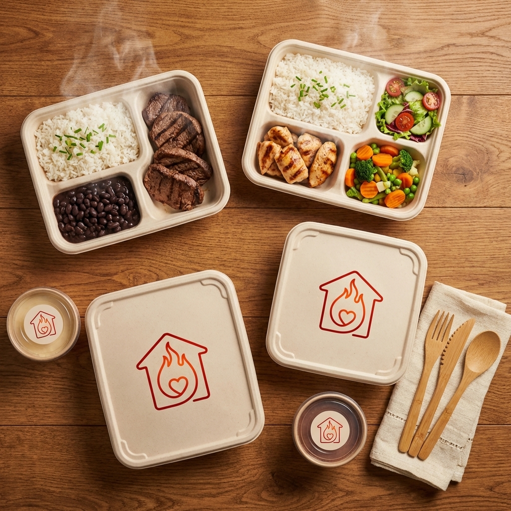 Serviço completo Calore: marmitas, forno combinado, freezer e entrega